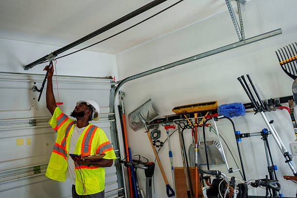 Professional Garage Door technician working in Pflugerville, TX